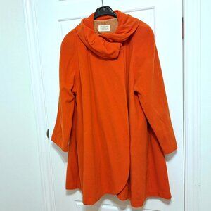 Eyecatching Bright Orange Drape Flare Coat Vintage Galsville